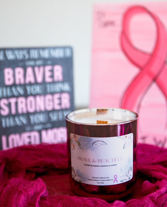 Brave & Beautiful Breast Cancer Candle