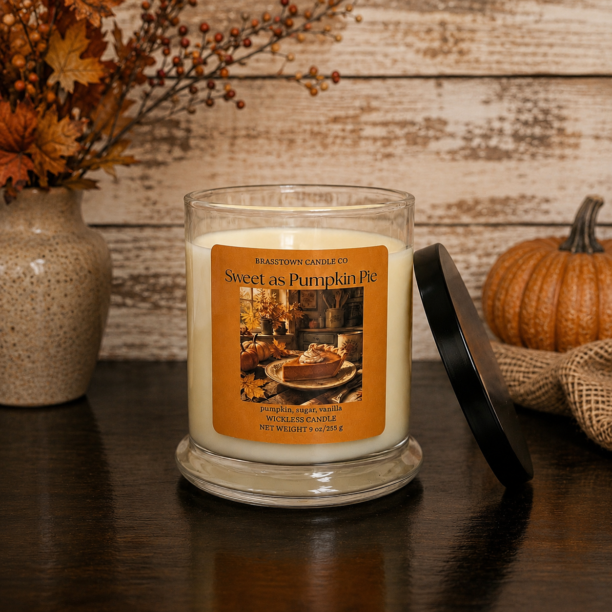 Sweet as Pumpkin Pie Wickless Candle